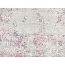 Load image into Gallery viewer, 10&#39;x13&#39;9&quot; Eggshell White, Modern Abstract Design, Engraved Wool and Silk Pile, Hand Knotted, Oriental Rug FWR484770