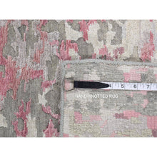 Load image into Gallery viewer, 10&#39;x13&#39;9&quot; Eggshell White, Modern Abstract Design, Engraved Wool and Silk Pile, Hand Knotted, Oriental Rug FWR484770