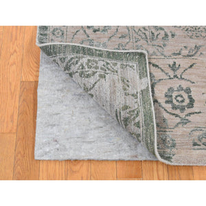 8'10"x12' Tan Color, Broken Heriz Design, Wool And Silk Hand Knotted, Oriental Rug FWR484788