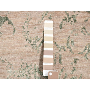 8'10"x12' Tan Color, Broken Heriz Design, Wool And Silk Hand Knotted, Oriental Rug FWR484788