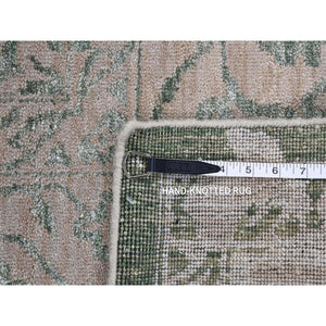 8'10"x12' Tan Color, Broken Heriz Design, Wool And Silk Hand Knotted, Oriental Rug FWR484788