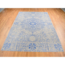 Load image into Gallery viewer, 8&#39;9&quot;x12&#39; Bayern Blue, Hand Loomed, Wool And Art Silk, Mamluk Design, Oriental Rug FWR484800
