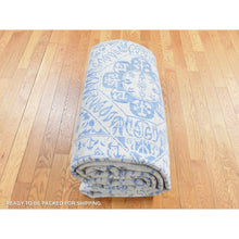 Load image into Gallery viewer, 8&#39;9&quot;x12&#39; Bayern Blue, Hand Loomed, Wool And Art Silk, Mamluk Design, Oriental Rug FWR484800