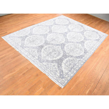 Load image into Gallery viewer, 9&#39;x12&#39; Ivory, Hand Knotted, Handmade, Pure Cotton, Mughal Empire, Agra Flower Bouquet Design, Oriental Rug FWR484818
