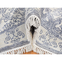 Load image into Gallery viewer, 9&#39;x12&#39; Ivory, Hand Knotted, Handmade, Pure Cotton, Mughal Empire, Agra Flower Bouquet Design, Oriental Rug FWR484818