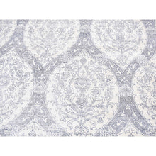 Load image into Gallery viewer, 9&#39;x12&#39; Ivory, Hand Knotted, Handmade, Pure Cotton, Mughal Empire, Agra Flower Bouquet Design, Oriental Rug FWR484818