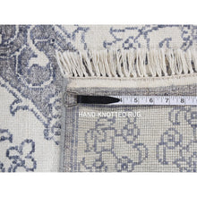 Load image into Gallery viewer, 9&#39;x12&#39; Ivory, Hand Knotted, Handmade, Pure Cotton, Mughal Empire, Agra Flower Bouquet Design, Oriental Rug FWR484818