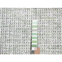 Load image into Gallery viewer, 9&#39;1&quot;x12&#39;1&quot; Chetwode Green, Modern Criss Cross Intricate Design, Wool And Art Silk, Tone On Tone, Hand Loomed, Oriental Rug FWR484872
