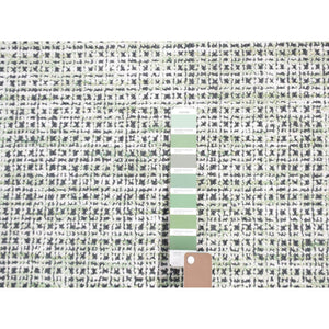 9'1"x12'1" Chetwode Green, Modern Criss Cross Intricate Design, Wool And Art Silk, Tone On Tone, Hand Loomed, Oriental Rug FWR484872