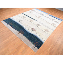 Load image into Gallery viewer, 9&#39;x12&#39; Ivory, Hand Knotted, Modern Folk Art Pictorial Tree Design, Lori Buft Gabbeh, Persian Soft And Plush Wool, Oriental Rug FWR484884