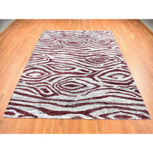 Load image into Gallery viewer, 9&#39;x11&#39;7&#39;&#39; Ivory, Man Made Silk, Hand Knotted With Tree Bark Design And Natural Abrash, Oriental Rug FWR484896