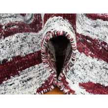 Load image into Gallery viewer, 9&#39;x11&#39;7&#39;&#39; Ivory, Man Made Silk, Hand Knotted With Tree Bark Design And Natural Abrash, Oriental Rug FWR484896