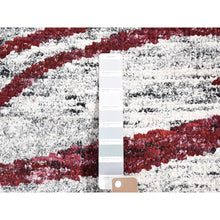 Load image into Gallery viewer, 9&#39;x11&#39;7&#39;&#39; Ivory, Man Made Silk, Hand Knotted With Tree Bark Design And Natural Abrash, Oriental Rug FWR484896