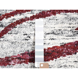 9'x11'7'' Ivory, Man Made Silk, Hand Knotted With Tree Bark Design And Natural Abrash, Oriental Rug FWR484896