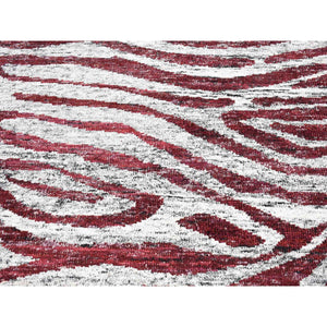 9'x11'7'' Ivory, Man Made Silk, Hand Knotted With Tree Bark Design And Natural Abrash, Oriental Rug FWR484896