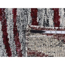 Load image into Gallery viewer, 9&#39;x11&#39;7&#39;&#39; Ivory, Man Made Silk, Hand Knotted With Tree Bark Design And Natural Abrash, Oriental Rug FWR484896