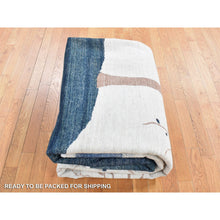 Load image into Gallery viewer, 8&#39;7&quot;x12&#39; Ivory, Modern, Thick, Soft And Plush Persian Wool Gabbeh With Large Tree Design, Hand Knotted, Oriental Rug FWR484902