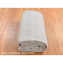 Load image into Gallery viewer, 8&#39;9&quot;x12&#39;1&quot; Taupe, Thick, Soft and Plush, Tone on Tone, Fine Jacquard Loomed Weave, Wool and Silk, Intricate and Erased Persian Design, Oriental Rug FWR484914
