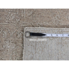 Load image into Gallery viewer, 8&#39;9&quot;x12&#39;1&quot; Taupe, Thick, Soft and Plush, Tone on Tone, Fine Jacquard Loomed Weave, Wool and Silk, Intricate and Erased Persian Design, Oriental Rug FWR484914