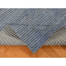 Load image into Gallery viewer, 8&#39;x10&#39; Independence Blue, Silk With Wool, Maze Design, Hand Knotted, Oriental Rug FWR484962
