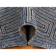 Load image into Gallery viewer, 8&#39;x10&#39; Independence Blue, Silk With Wool, Maze Design, Hand Knotted, Oriental Rug FWR484962