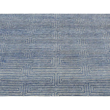 Load image into Gallery viewer, 8&#39;x10&#39; Independence Blue, Silk With Wool, Maze Design, Hand Knotted, Oriental Rug FWR484962