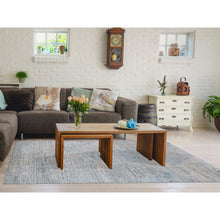 Load image into Gallery viewer, 8&#39;x10&#39;6&quot; Ivory, Pure Silk, Hand Knotted, Modern, Longer Soft Pile, Pastel Colors, Oriental Rug FWR484980