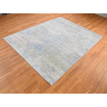Load image into Gallery viewer, 8&#39;x10&#39;6&quot; Ivory, Pure Silk, Hand Knotted, Modern, Longer Soft Pile, Pastel Colors, Oriental Rug FWR484980