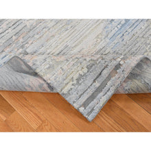 Load image into Gallery viewer, 8&#39;x10&#39;6&quot; Ivory, Pure Silk, Hand Knotted, Modern, Longer Soft Pile, Pastel Colors, Oriental Rug FWR484980