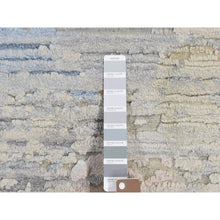 Load image into Gallery viewer, 8&#39;x10&#39;6&quot; Ivory, Pure Silk, Hand Knotted, Modern, Longer Soft Pile, Pastel Colors, Oriental Rug FWR484980