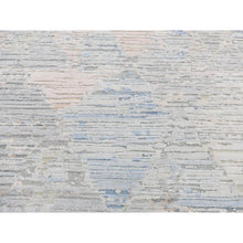 Load image into Gallery viewer, 8&#39;x10&#39;6&quot; Ivory, Pure Silk, Hand Knotted, Modern, Longer Soft Pile, Pastel Colors, Oriental Rug FWR484980