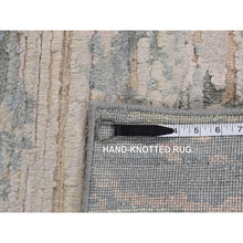 Load image into Gallery viewer, 8&#39;x10&#39;6&quot; Ivory, Pure Silk, Hand Knotted, Modern, Longer Soft Pile, Pastel Colors, Oriental Rug FWR484980