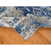 Load image into Gallery viewer, 8&#39;1&quot;x10&#39; Yale Blue, Wool And Silk, Abstract Design, Hand Knotted, Oriental Rug FWR484998