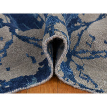 Load image into Gallery viewer, 8&#39;1&quot;x10&#39; Yale Blue, Wool And Silk, Abstract Design, Hand Knotted, Oriental Rug FWR484998