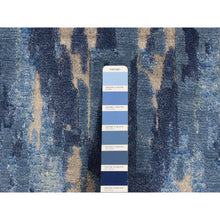 Load image into Gallery viewer, 8&#39;1&quot;x10&#39; Yale Blue, Wool And Silk, Abstract Design, Hand Knotted, Oriental Rug FWR484998