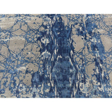 Load image into Gallery viewer, 8&#39;1&quot;x10&#39; Yale Blue, Wool And Silk, Abstract Design, Hand Knotted, Oriental Rug FWR484998