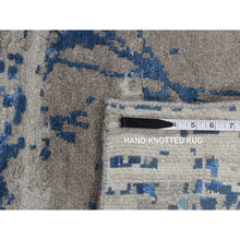 Load image into Gallery viewer, 8&#39;1&quot;x10&#39; Yale Blue, Wool And Silk, Abstract Design, Hand Knotted, Oriental Rug FWR484998
