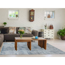 Load image into Gallery viewer, 8&#39;3&quot;x10&#39;2&quot; Cloud Gray, Pure Silk, Broken And Erased 15th Century Mamluk Dynasty Design, Vintage, Hand Knotted, Oriental Rug FWR485010