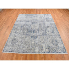 Load image into Gallery viewer, 8&#39;3&quot;x10&#39;2&quot; Cloud Gray, Pure Silk, Broken And Erased 15th Century Mamluk Dynasty Design, Vintage, Hand Knotted, Oriental Rug FWR485010
