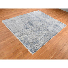 Load image into Gallery viewer, 8&#39;3&quot;x10&#39;2&quot; Cloud Gray, Pure Silk, Broken And Erased 15th Century Mamluk Dynasty Design, Vintage, Hand Knotted, Oriental Rug FWR485010
