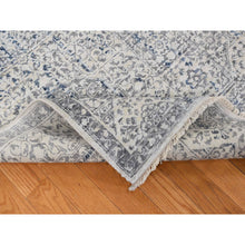 Load image into Gallery viewer, 8&#39;3&quot;x10&#39;2&quot; Cloud Gray, Pure Silk, Broken And Erased 15th Century Mamluk Dynasty Design, Vintage, Hand Knotted, Oriental Rug FWR485010