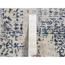 Load image into Gallery viewer, 8&#39;3&quot;x10&#39;2&quot; Cloud Gray, Pure Silk, Broken And Erased 15th Century Mamluk Dynasty Design, Vintage, Hand Knotted, Oriental Rug FWR485010