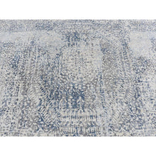 Load image into Gallery viewer, 8&#39;3&quot;x10&#39;2&quot; Cloud Gray, Pure Silk, Broken And Erased 15th Century Mamluk Dynasty Design, Vintage, Hand Knotted, Oriental Rug FWR485010