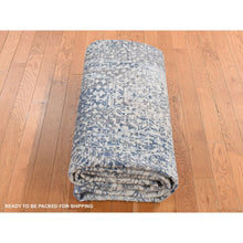 Load image into Gallery viewer, 8&#39;3&quot;x10&#39;2&quot; Cloud Gray, Pure Silk, Broken And Erased 15th Century Mamluk Dynasty Design, Vintage, Hand Knotted, Oriental Rug FWR485010