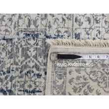 Load image into Gallery viewer, 8&#39;3&quot;x10&#39;2&quot; Cloud Gray, Pure Silk, Broken And Erased 15th Century Mamluk Dynasty Design, Vintage, Hand Knotted, Oriental Rug FWR485010