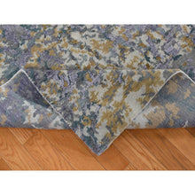 Load image into Gallery viewer, 8&#39;x9&#39;10&quot; Lavender Gray, Abstract Design, Soft And Luxurious, Wool And Silk, Hand Knotted, Oriental Rug FWR485016