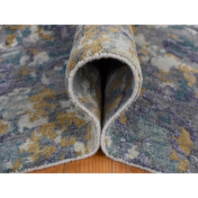 Load image into Gallery viewer, 8&#39;x9&#39;10&quot; Lavender Gray, Abstract Design, Soft And Luxurious, Wool And Silk, Hand Knotted, Oriental Rug FWR485016