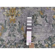 Load image into Gallery viewer, 8&#39;x9&#39;10&quot; Lavender Gray, Abstract Design, Soft And Luxurious, Wool And Silk, Hand Knotted, Oriental Rug FWR485016