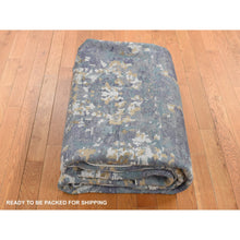 Load image into Gallery viewer, 8&#39;x9&#39;10&quot; Lavender Gray, Abstract Design, Soft And Luxurious, Wool And Silk, Hand Knotted, Oriental Rug FWR485016