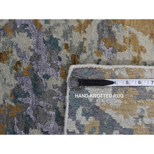 Load image into Gallery viewer, 8&#39;x9&#39;10&quot; Lavender Gray, Abstract Design, Soft And Luxurious, Wool And Silk, Hand Knotted, Oriental Rug FWR485016